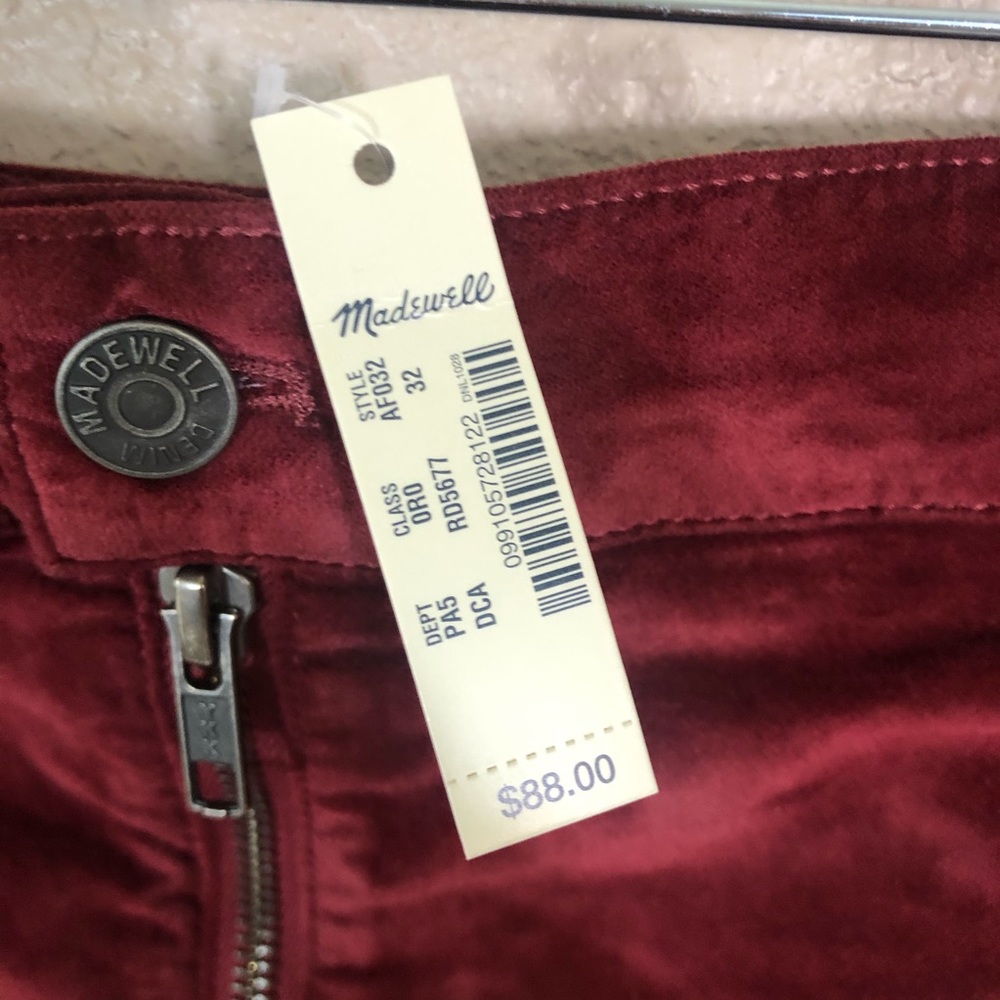 Madewell Stretch Velveteen Zip Mini Skirt NWT - Picture 6 of 6
